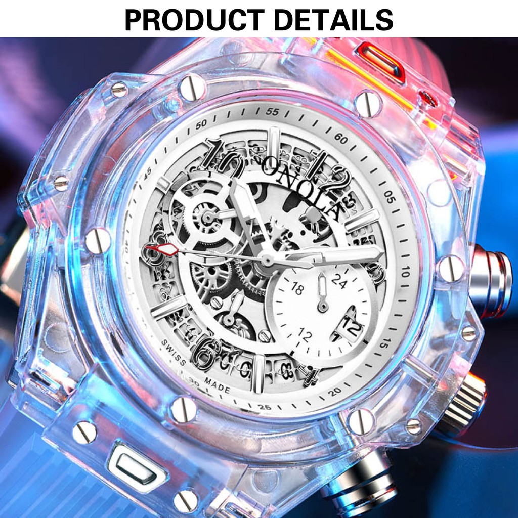 Quartz deals transparent watch