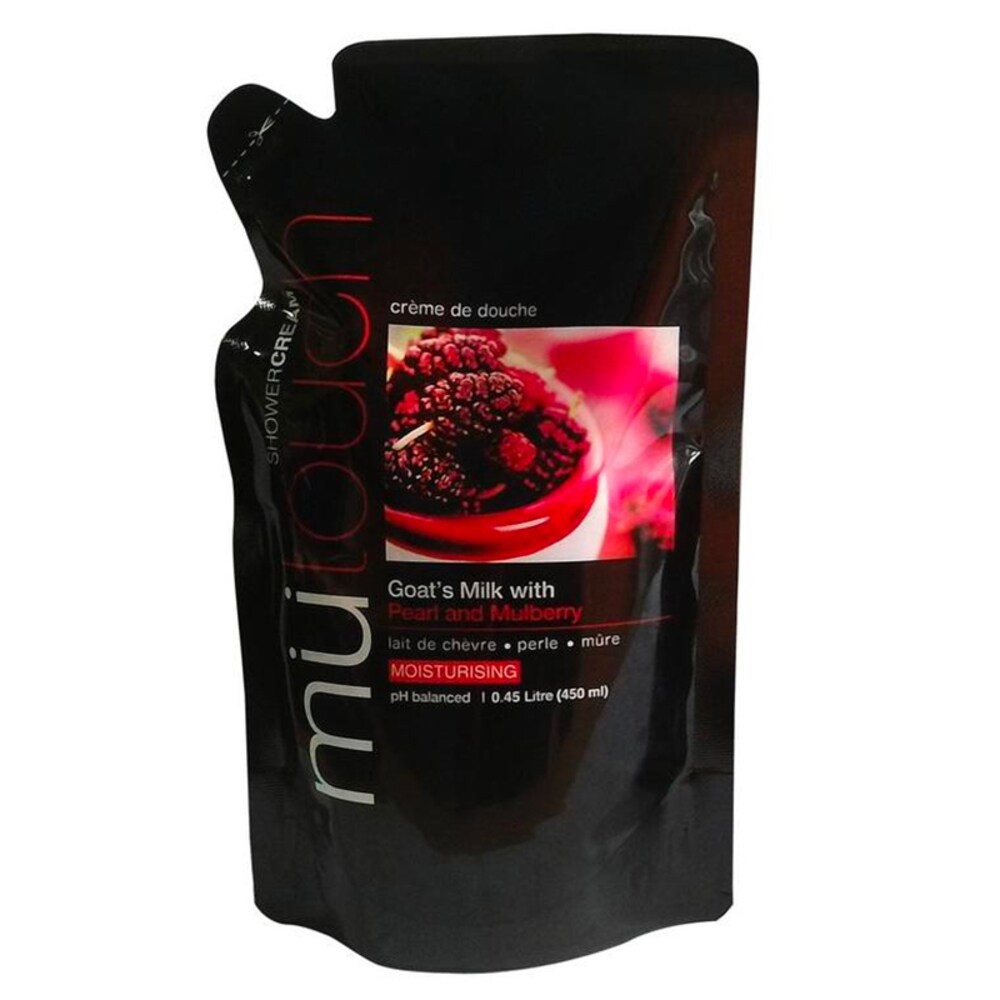 Mu Touch Shower Cream Mulberry Pouch 450ml - Gambar 2