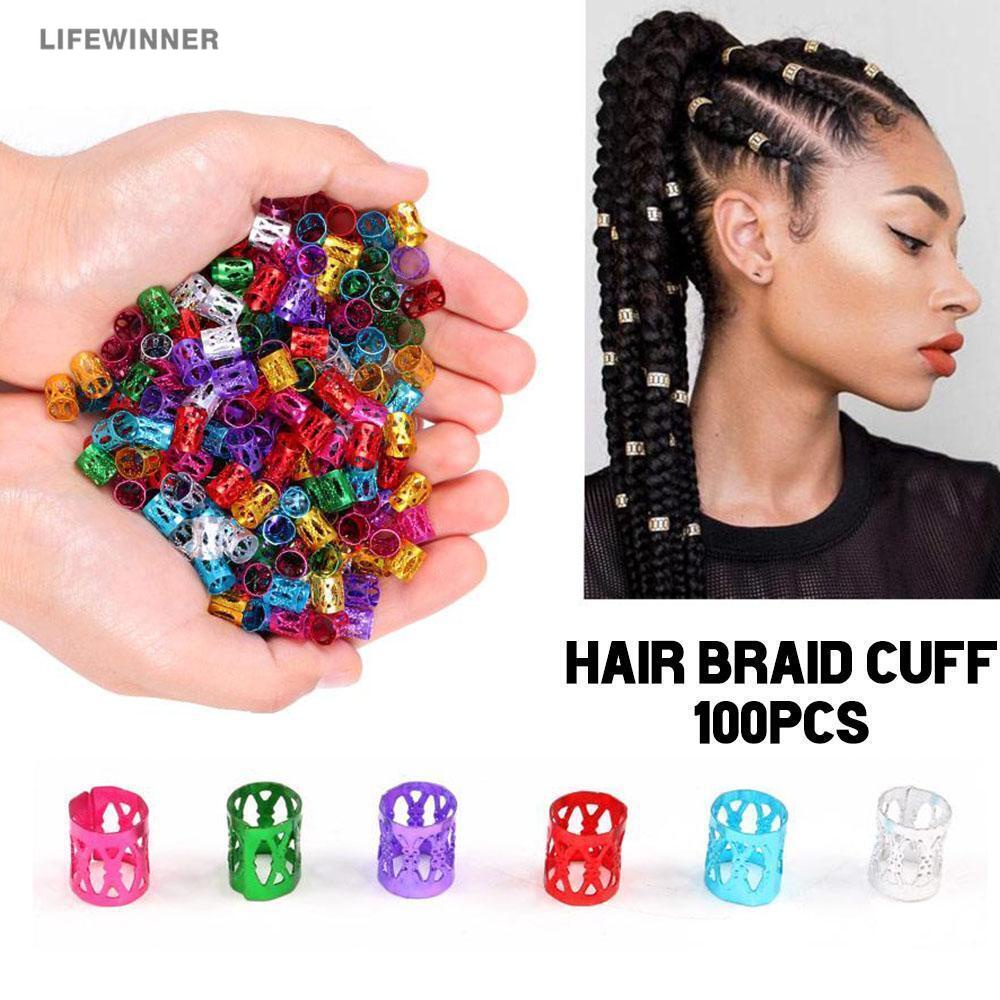 100 Pcs Dreadlocks Buckle Braid Rings / Dreadlocks Beads Braiding Hair ...