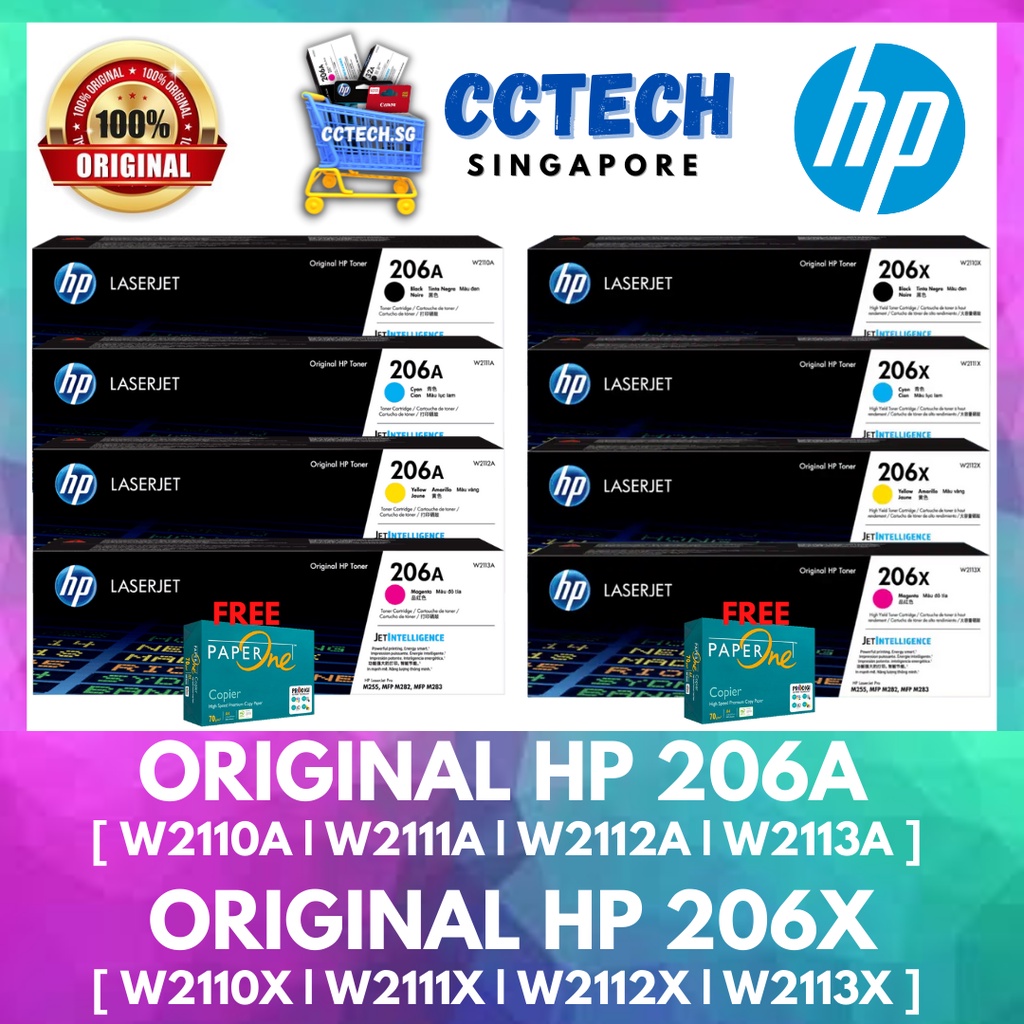 Original Hp 206a 206x Bcmy Toner Cartridge W2110aw2111aw2112aw2113a W2110xw2111x 3871