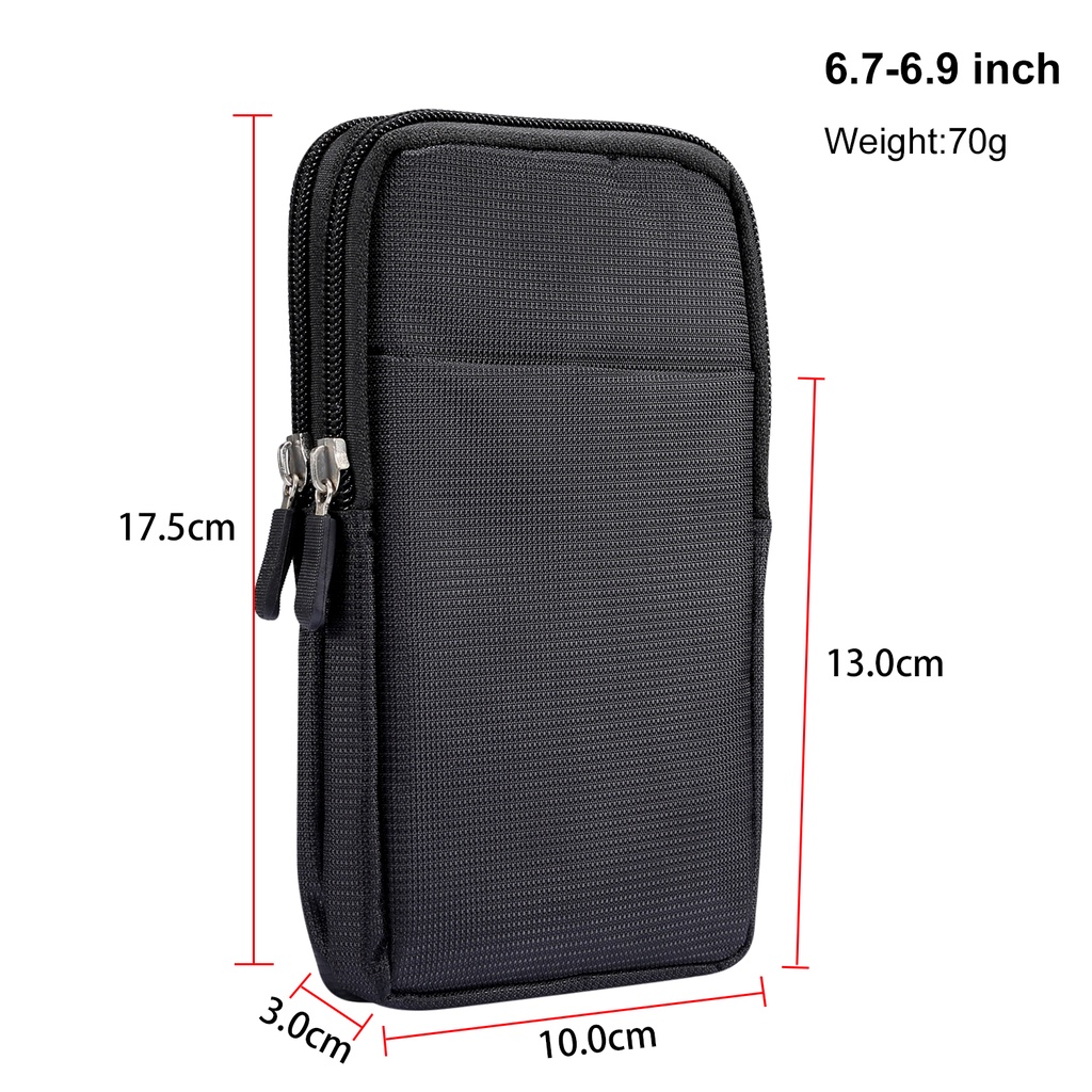 Universal Nylon sports Phone Pouch Waist Clip-On Holster Bag with Belt ...