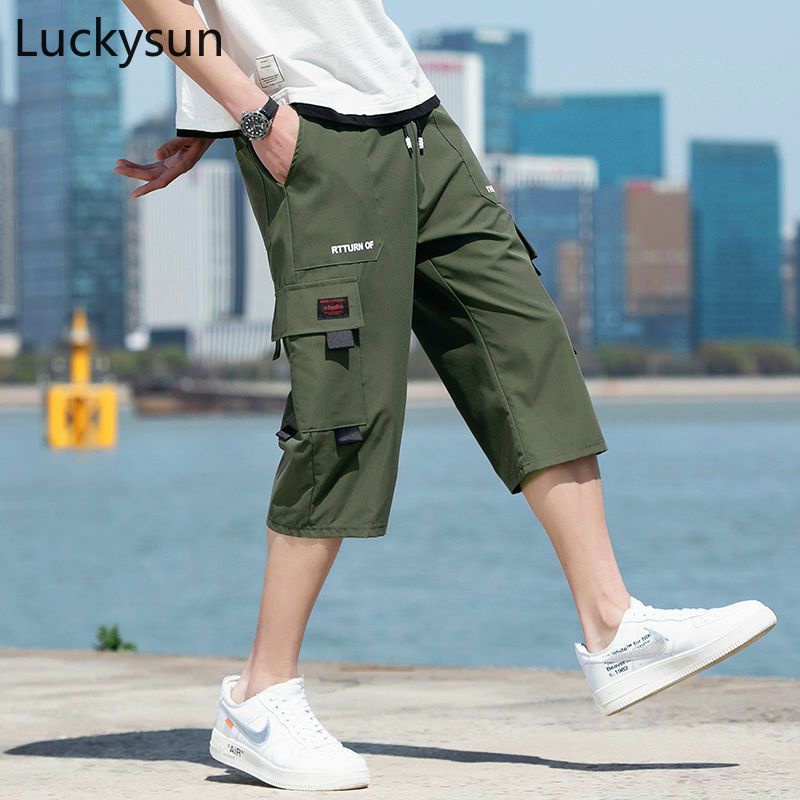 Three Quarter Pants Men Casual 3 Quarter Pants Korean Shorts