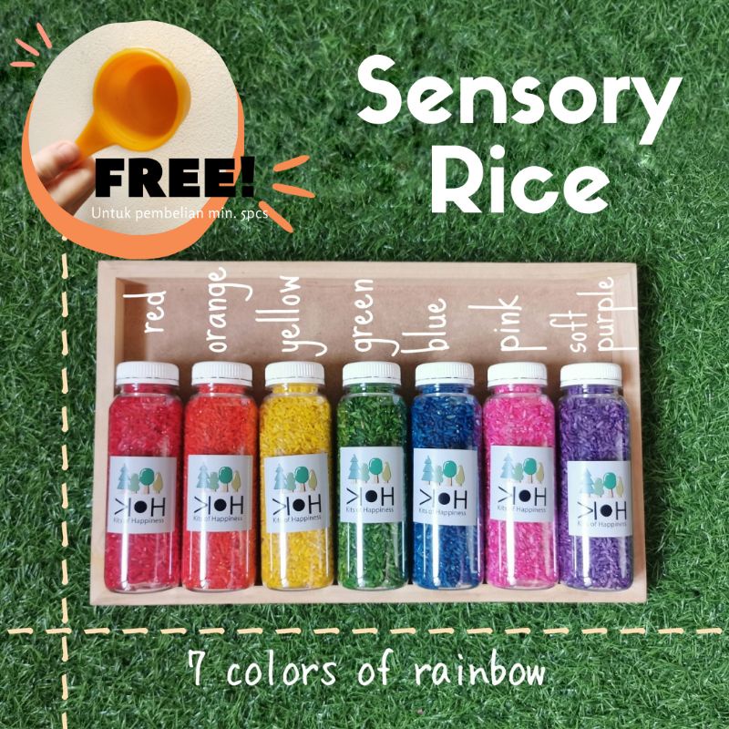 200gram sensory rice rainbow rice food grade/montessori sensory play ...