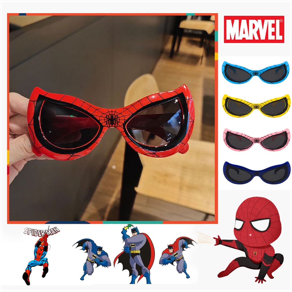 Spiderman Kids Sunglasses Cute Cartoon Sunglasses Anti-UV Children Fashion SunGlasses Red Blue Yellow Black Cute Sunglasses