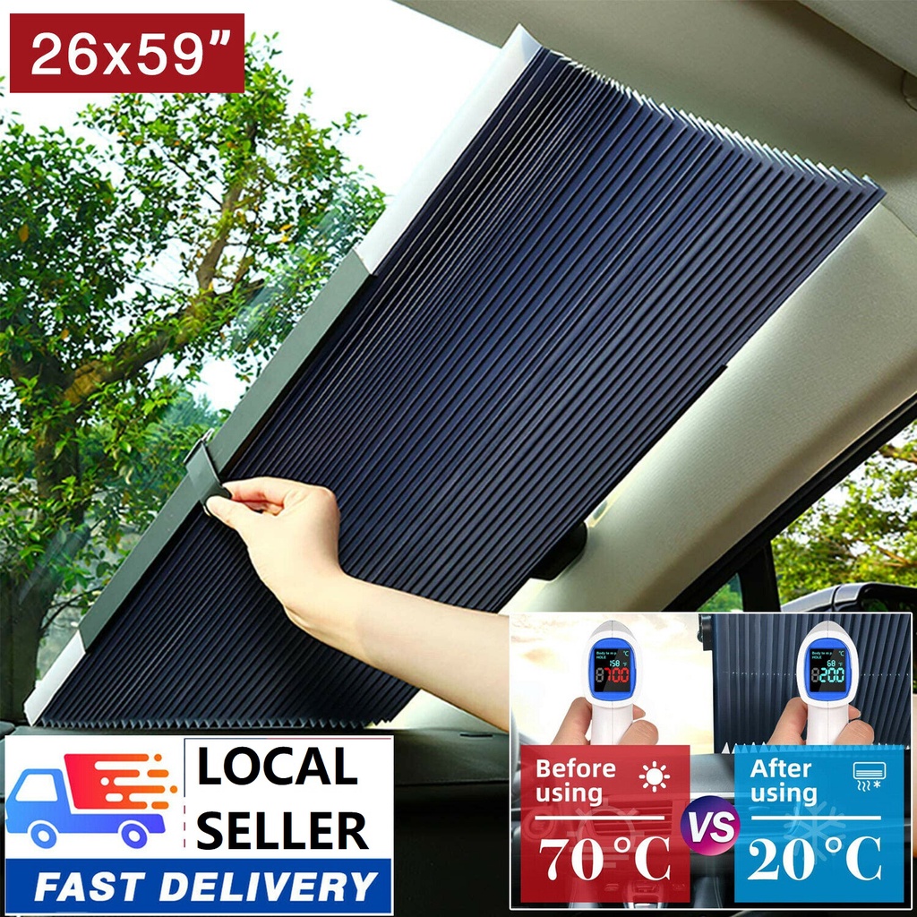 Front Rear Car Retractable Windshield Sun Shade Visor  Window Folding Block Cover Universal Car UV Sunshade Sunshade