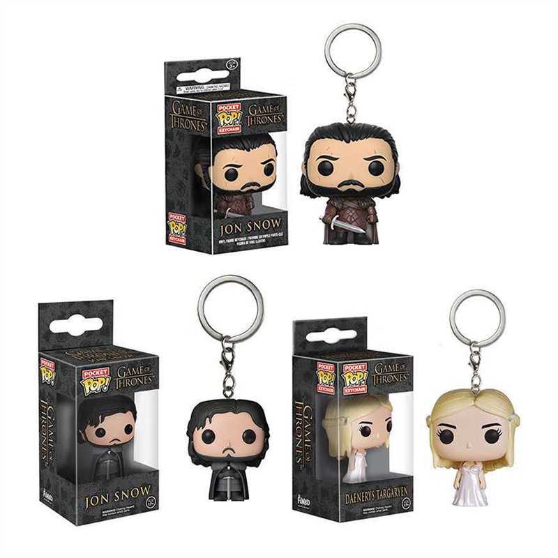 Funko POP Game of Thrones Keychain Jon Snow Daenerys Ghost Figurine PVC