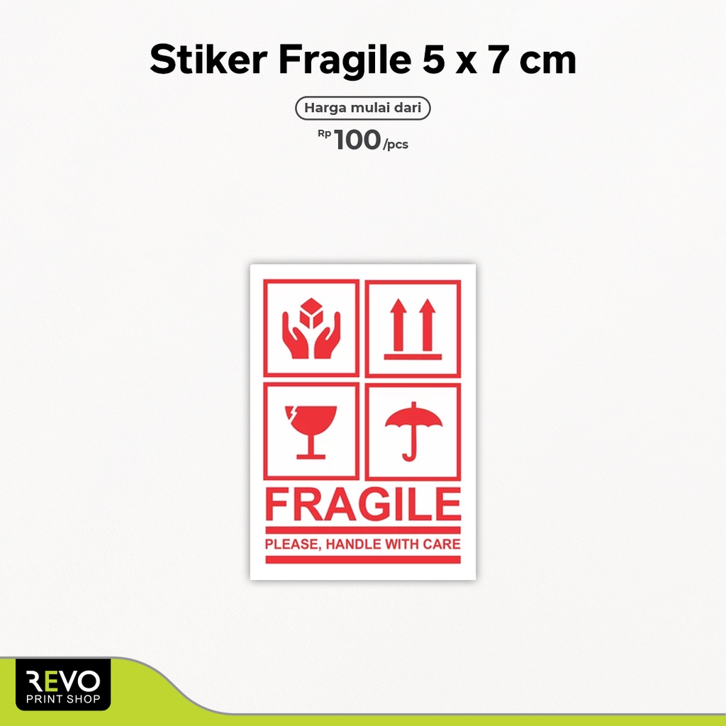 MINIMAL Fragile Stickers 5 x 7 cm (minimum purchase 100 pcs) | Shopee ...