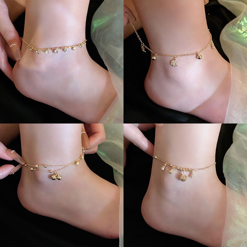 Real hot sale gold anklet