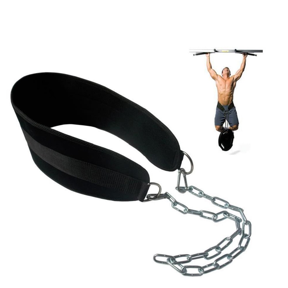 Pull-up Belt Weighted Dip Belt with Chain Double D-ring Weightlifting ...