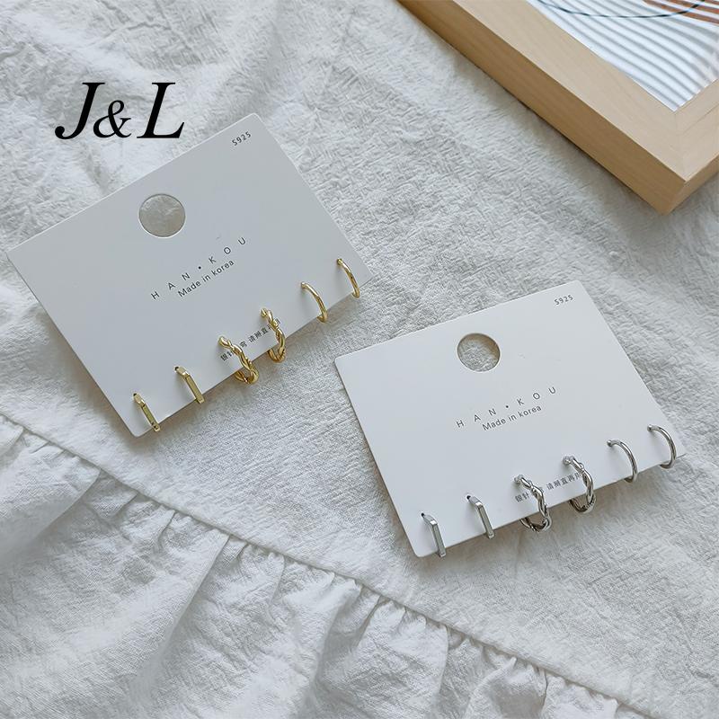 Fashion Women Jewelry Alloy Gold Silver Geometry Cricle Hoop Earrings