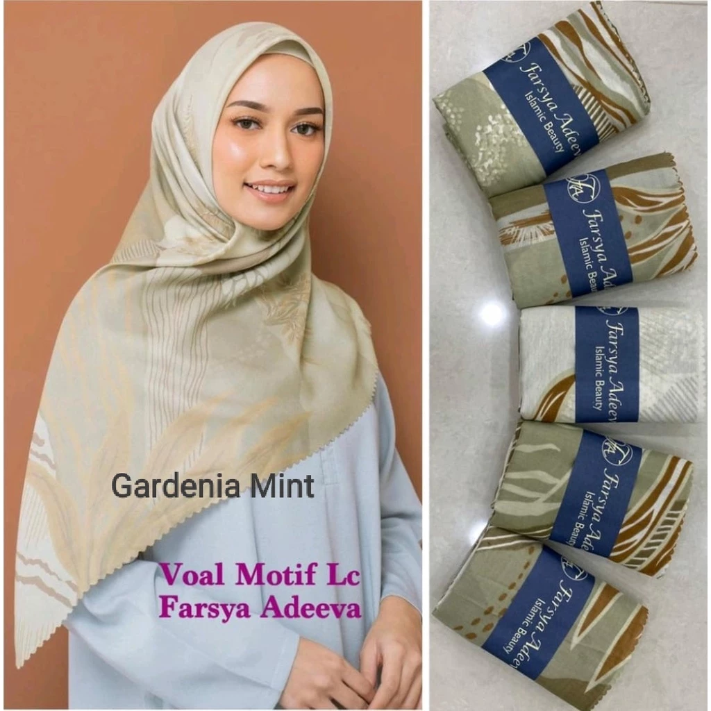 Hijab Segi 4 Voal / Hijab Segi Empat Premium / Voal Motif Printing Denay