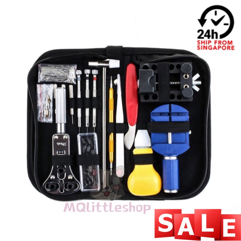 Smart Sensor 147Pcs/Set Watch Repair Tool Kit Case Opener Remover Screwdriver Spring Bar Watchband Link Pin Wrist watch