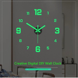 3D Wall Clock Luminous Frameless Wall Clocks DIY Digital Clock