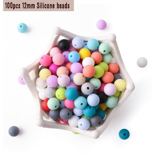 China Factory 100Pcs 12MM Silicone Abacus Beads Silicone Beads