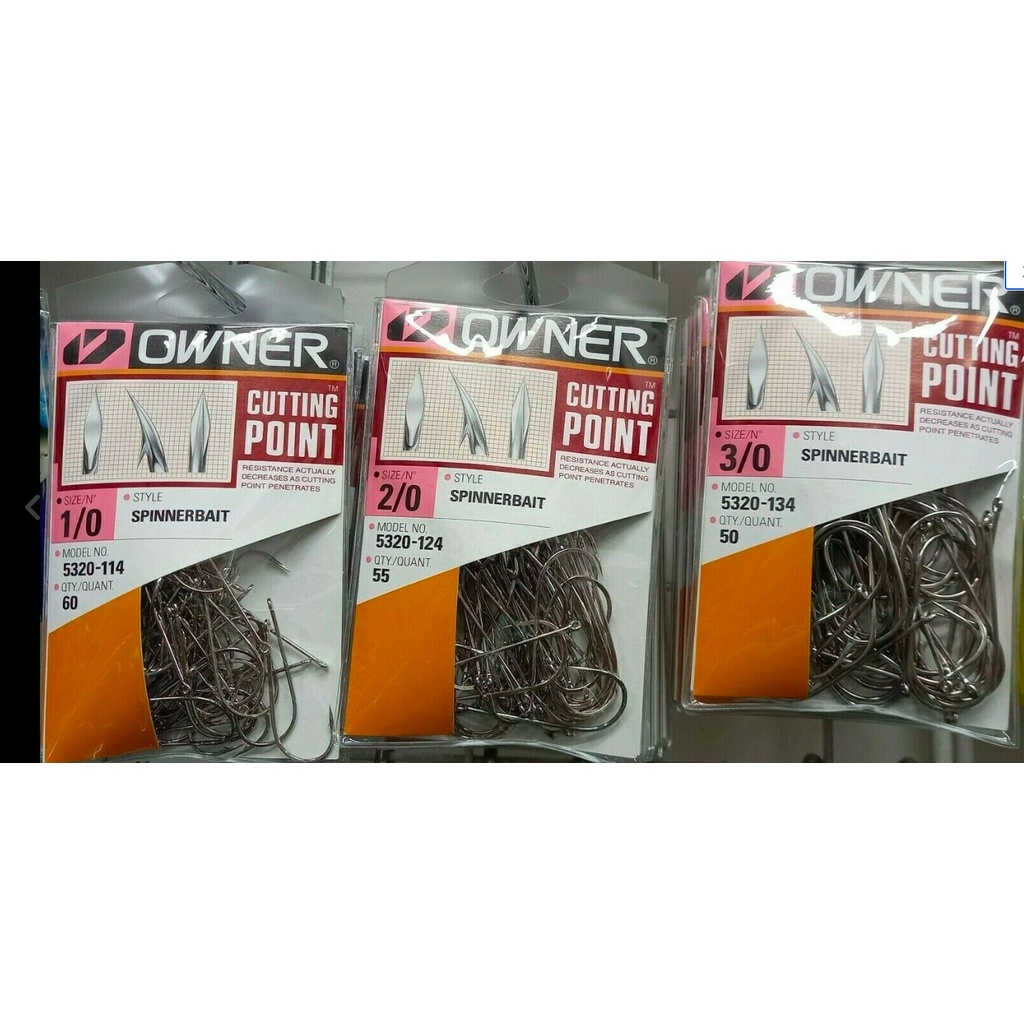 Owner's Cutting Point Red Hook - For Steelhead, Salmon, Walleye, Bass - Up-Eye Forged Shank