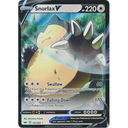 snorlax v pokemon card value Amazon.com: - 197/202 - Sword & Shield VMAX rule Snorlax V - Jumbo -
