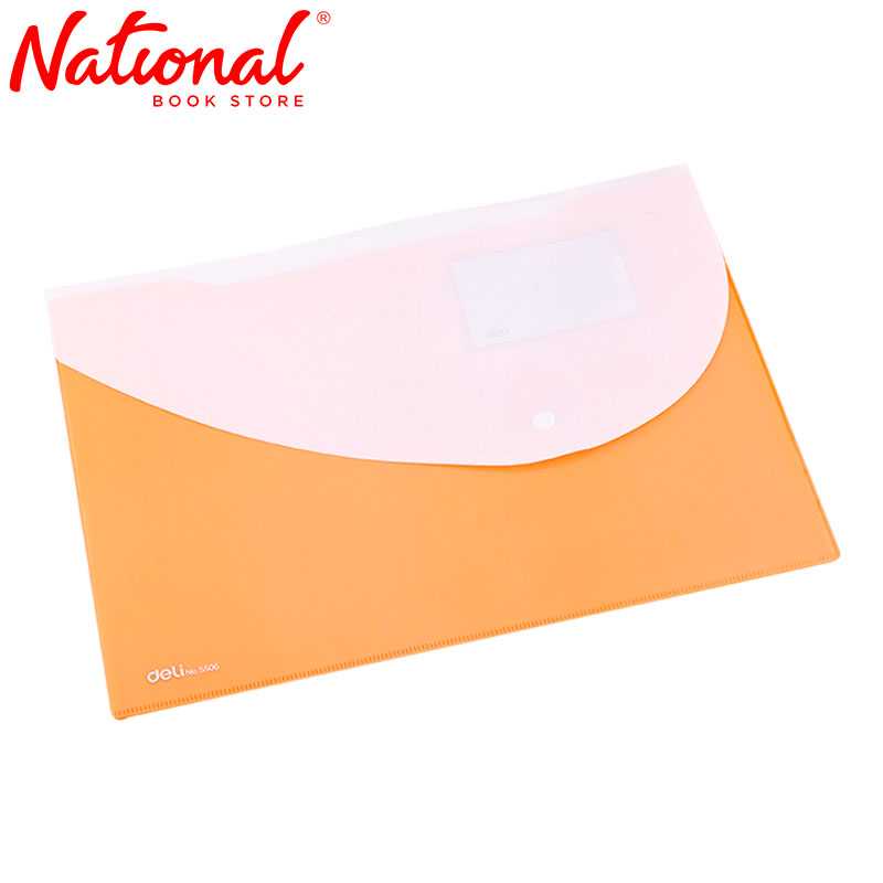 Deli Plastic Envelope 5506 Long Button Lock Pastel Color Bl Pk, Orange ...