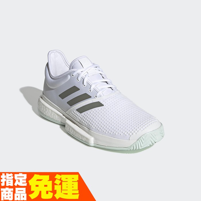 ADIDAS Men s Tennis Shoes SOLECOURT BOOST Series Professional Player Queen Style EG1482 White Gray Free Wristband 20SS Shopee Singapore