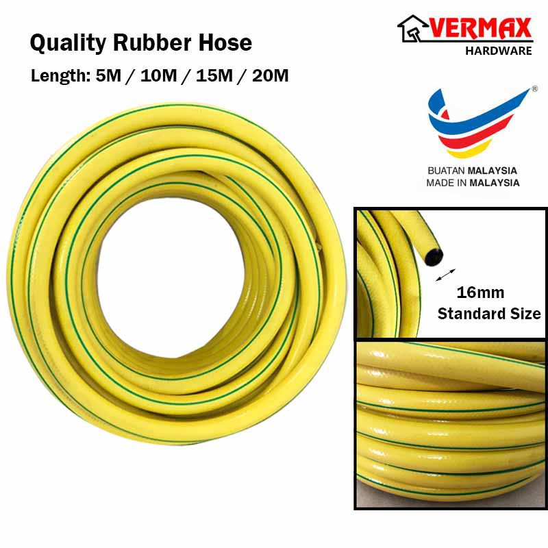 Quality Rubber Hose / Paip Getah / Garden Hose / Water Hose Pipe Yellow