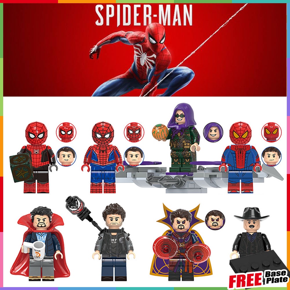 Marvel Minifigures Spiderman Green Goblin Aircraft Amazing Spider-Man Venom  Eddie Brock Doctor Strange Mini Figures