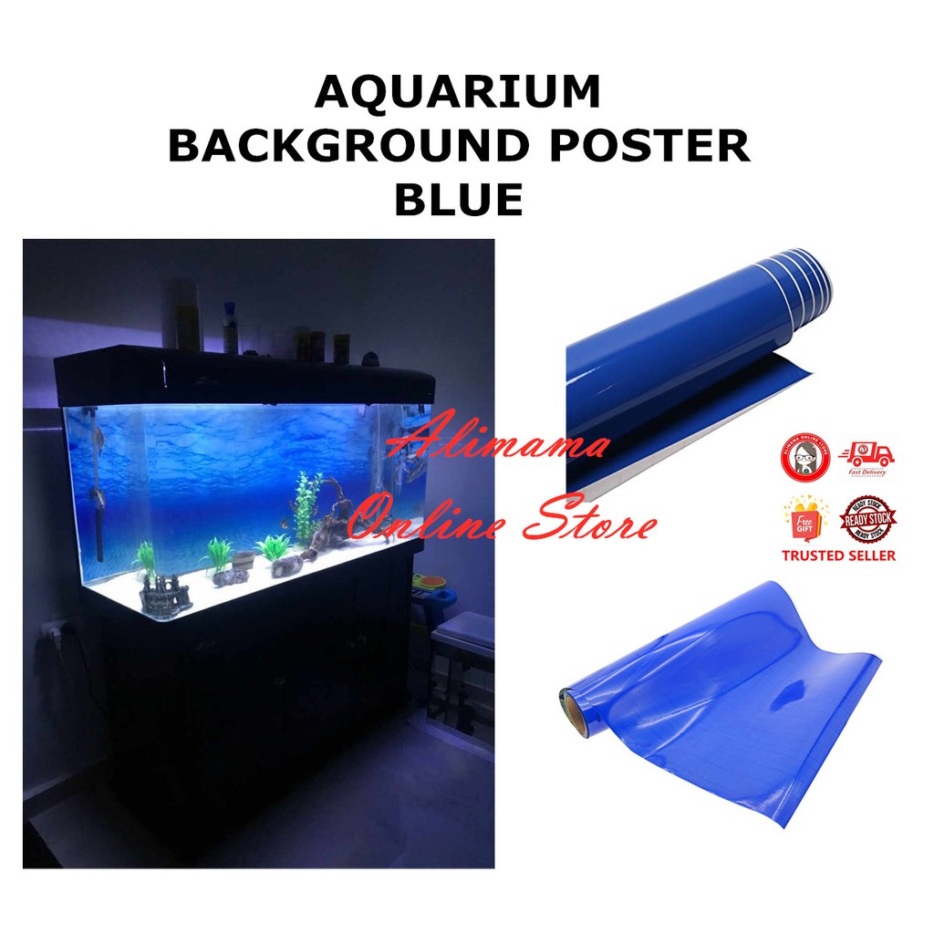 AQUARIUM BACKGROUND POSTER BLUE DECORATION FISH TANK | Shopee Singapore