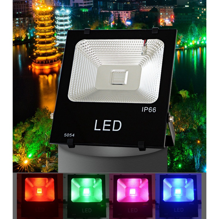 Led Flood Light 100W 50W 30W 20W Warm White Pure White Purple Red Green ...