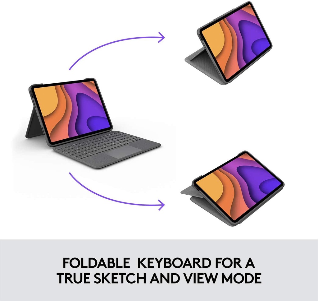 Logitech Folio Touch Backlit keyboard case with trackpad for iPad Air ...