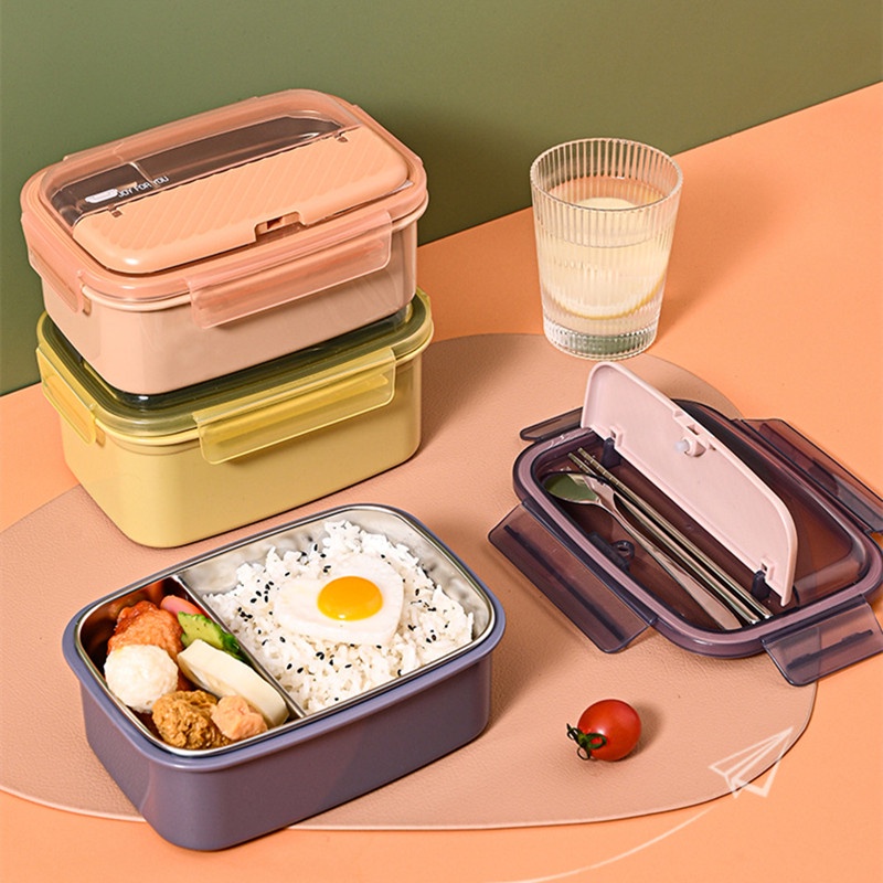 850ml Protable Stainless Steel Lunch Box Microwave Bento Box Children ...