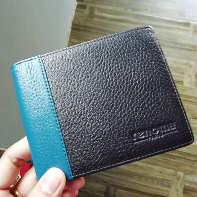 READY STOCK Authentic Original Renoma Blue Black Short Wallet Men Unisex Shopee Singapore