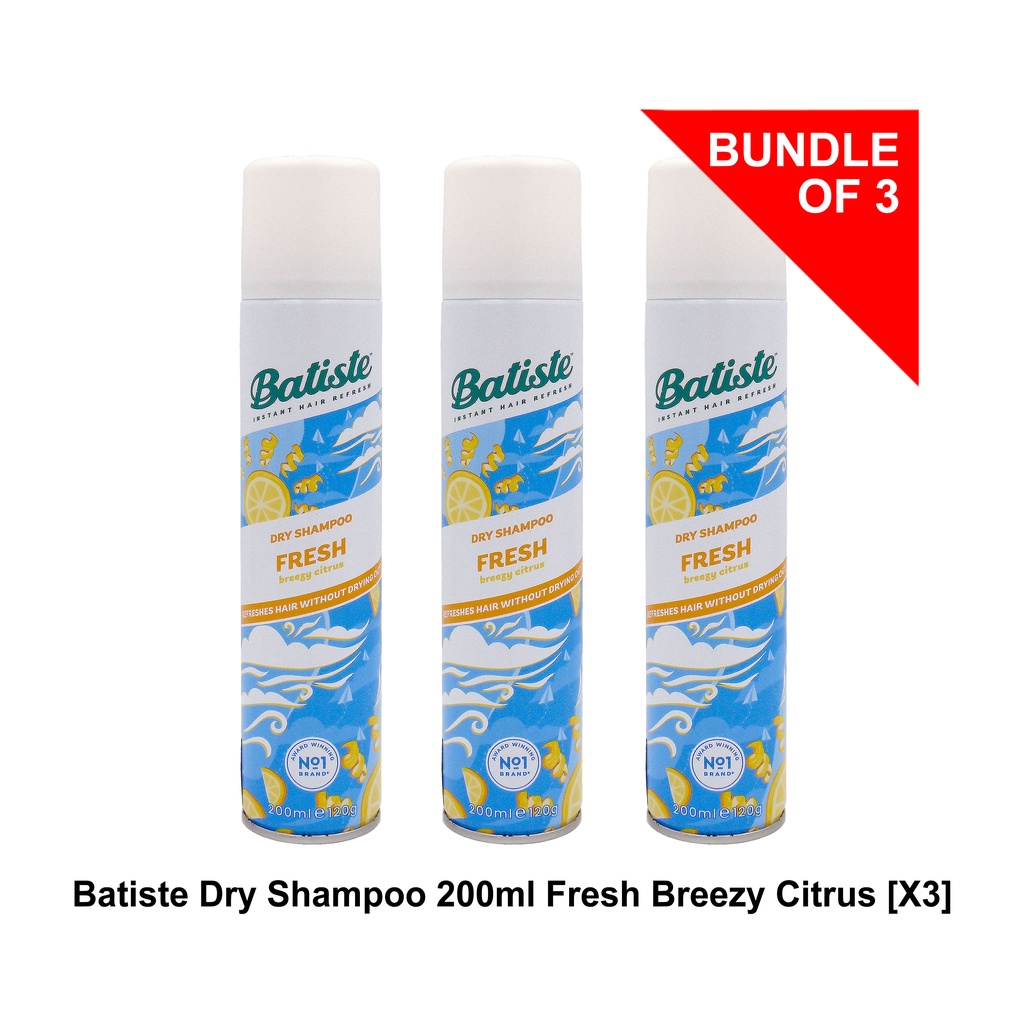 Batiste Fresh Dry Shampoo 200Ml X 3 (Bundle Of 3) Shopee Singapore