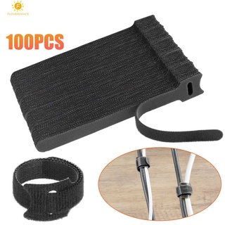 100pcs 20mm*200mm Self Adhesive Reusable Cable Tie 8 INCH Nylon Fastener  Hook and Loop Strap Cord Ties PC TV Organizer - AliExpress