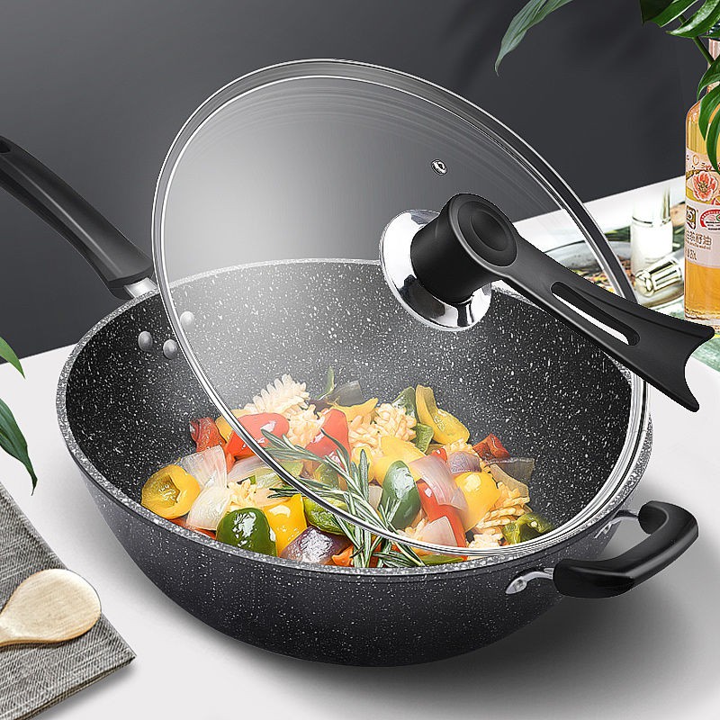 32cm Chinese Handmade Iron Wok Non-stick Non-coating Wok Kitchen