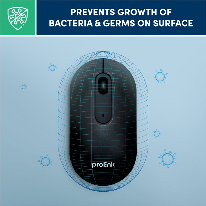 Prolink MACA Anti-Bacterial Mouse Wireless Silent Click FREE Batt l 4 buttons 800-1600 DPI - Gambar 4
