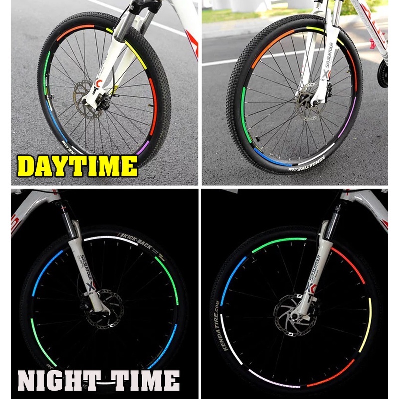 Adhesive Reflective Tape Cycling Safety Warning Sticker Bike Reflector ...