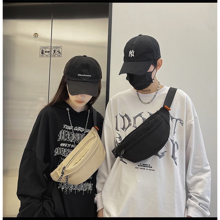 High quality】 Ulzzang Korean Fashion Nylon Men Waist Bag Pouch Bag Fanny  Pack Chest Pack for Men Birthday Gift