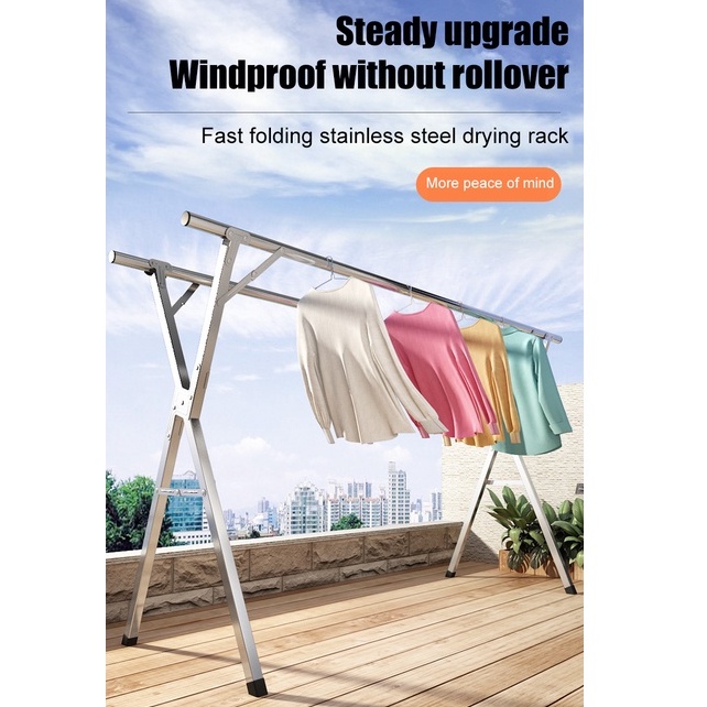 【SG Ready Stock】Foldable Clothes Drying Rack Stretchable Floor Stand ...
