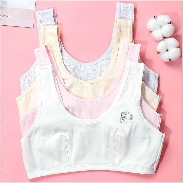 Junior All Cotton Training Starter Bras for Young and Little Girls