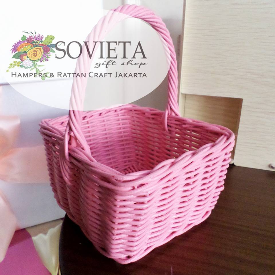 Mini Rattan Square Basket - Pastel Color (Square Rattan Basket ...