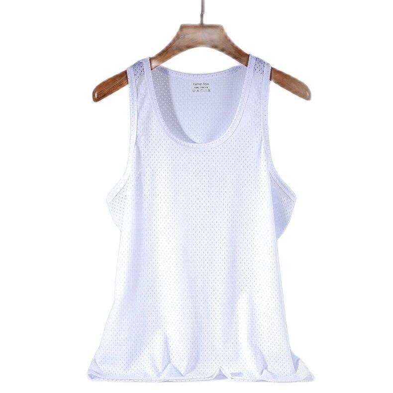 XL-3XL Men Ice Silk Vivid Microfiber Singlet Tank Top Sleeveless Sports ...