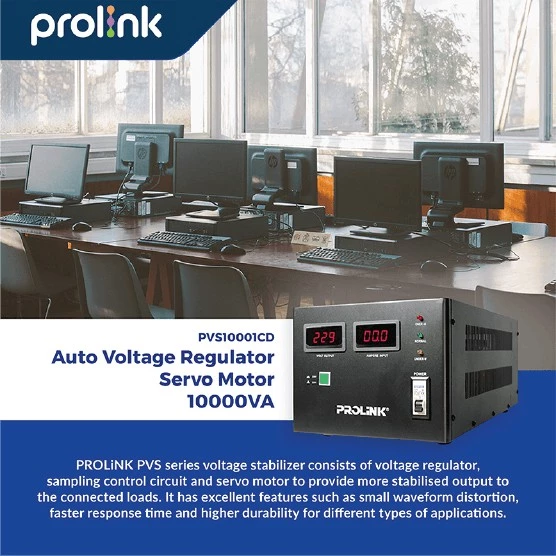 PROLINK Stabilizer 10000VA AVR Servo Motor Controlled PVS10001AD - Gambar 2