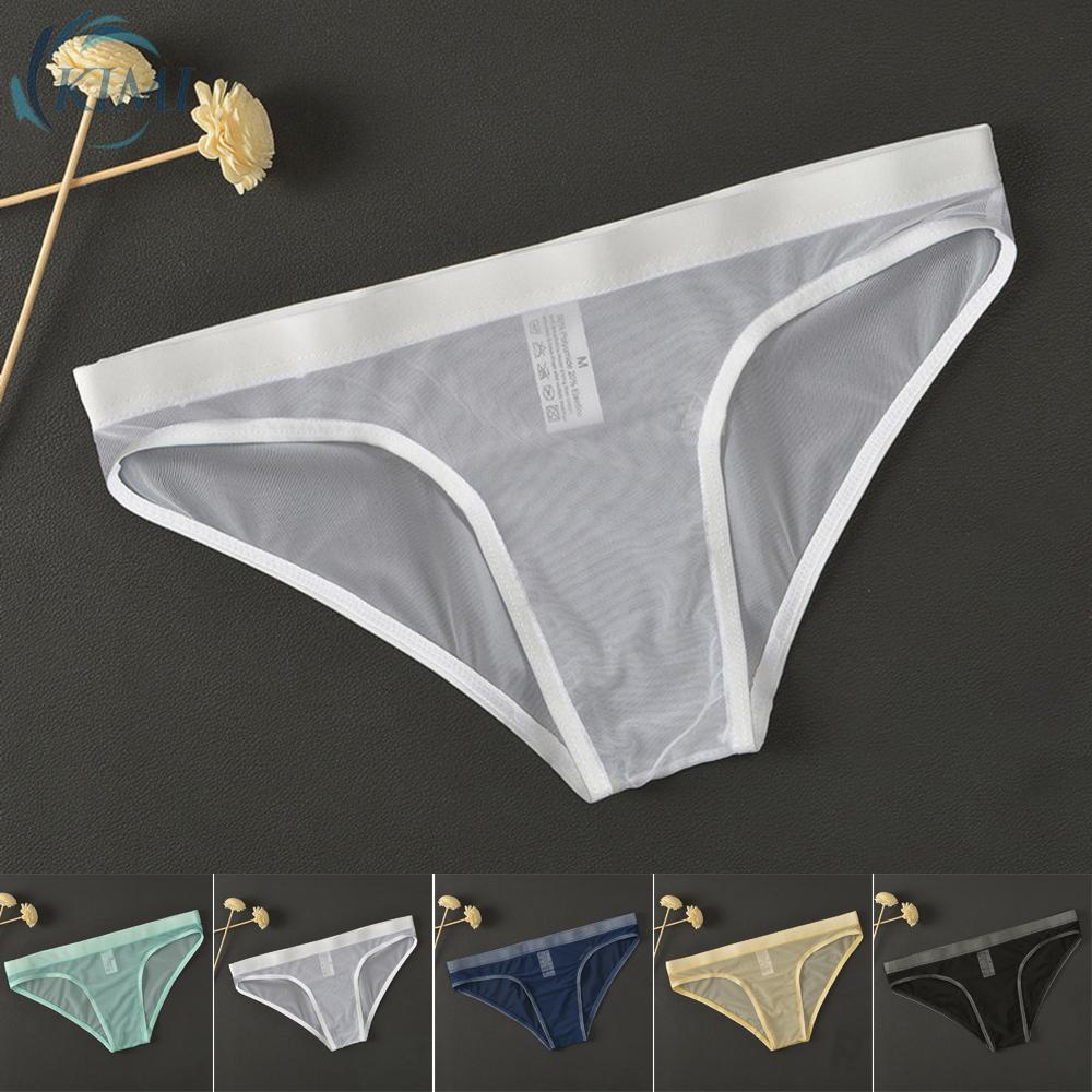 Underwear Bikini Breathable Bulge Pouch Knickers Men's See-through Sexy ...