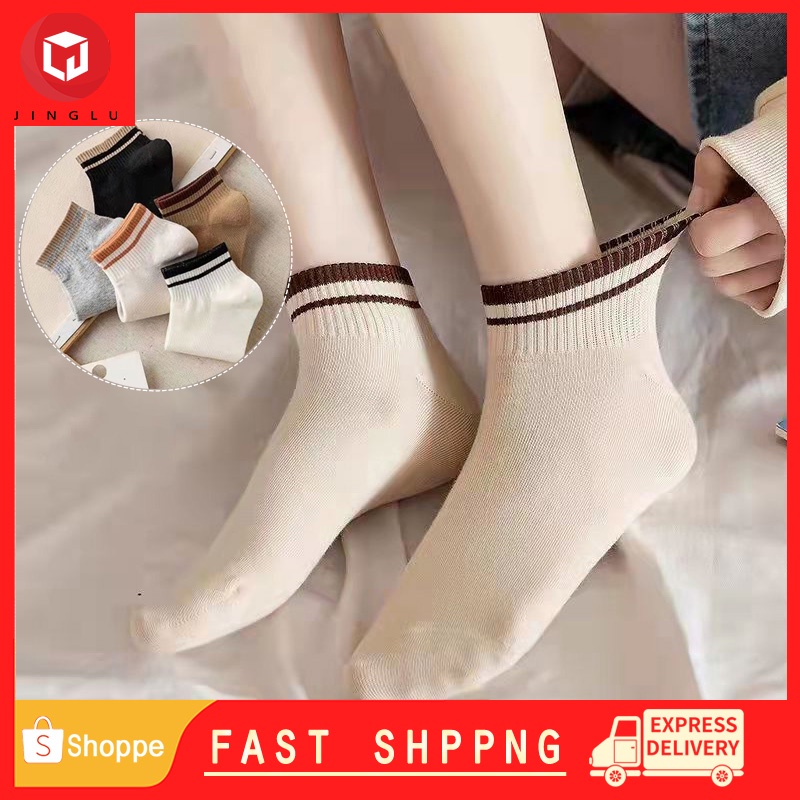 Cute Socks Striped Ankle Socks Boat Socks Simple Women's Socks ...