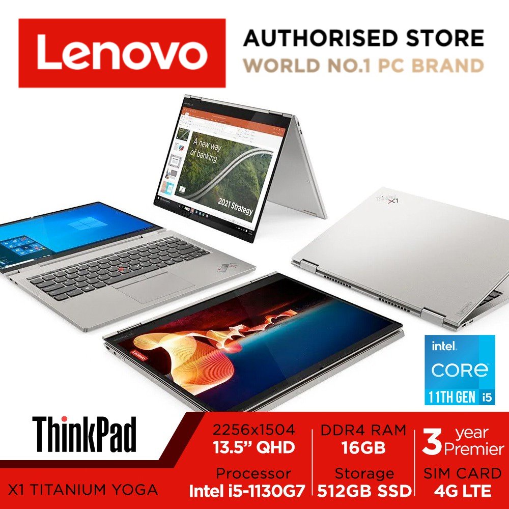 Free 3Y Onsite] Lenovo ThinkPad X1 Titanium Yoga Gen 1 (20QA0006SG), 13.5  QHD IPS, i5-1130G7, 16GB, Win10 Pro