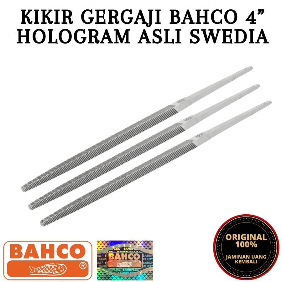 Kikir Segitiga Bahco 4" Original Tajam Dan Asli