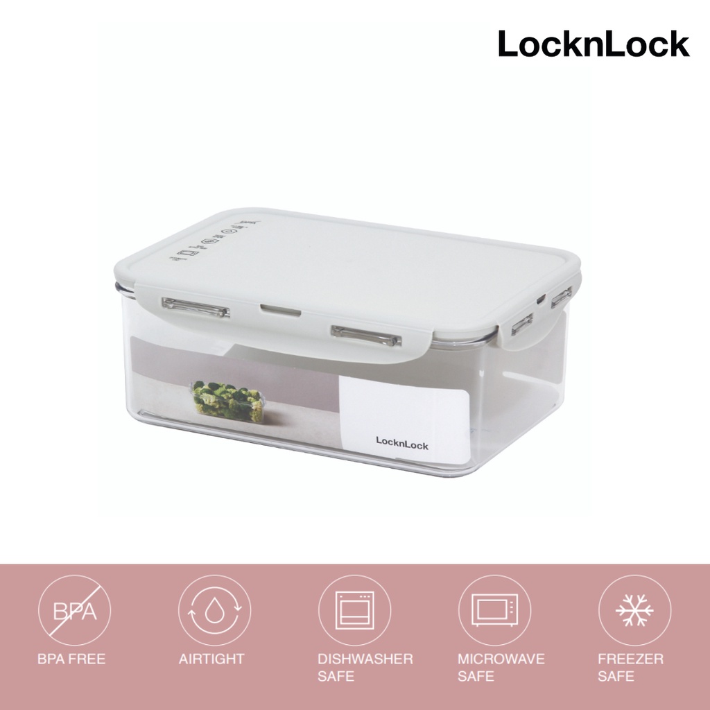 LocknLock Official Bisfree Grey Food Container 1.0L Rect (LBF-817-G ...