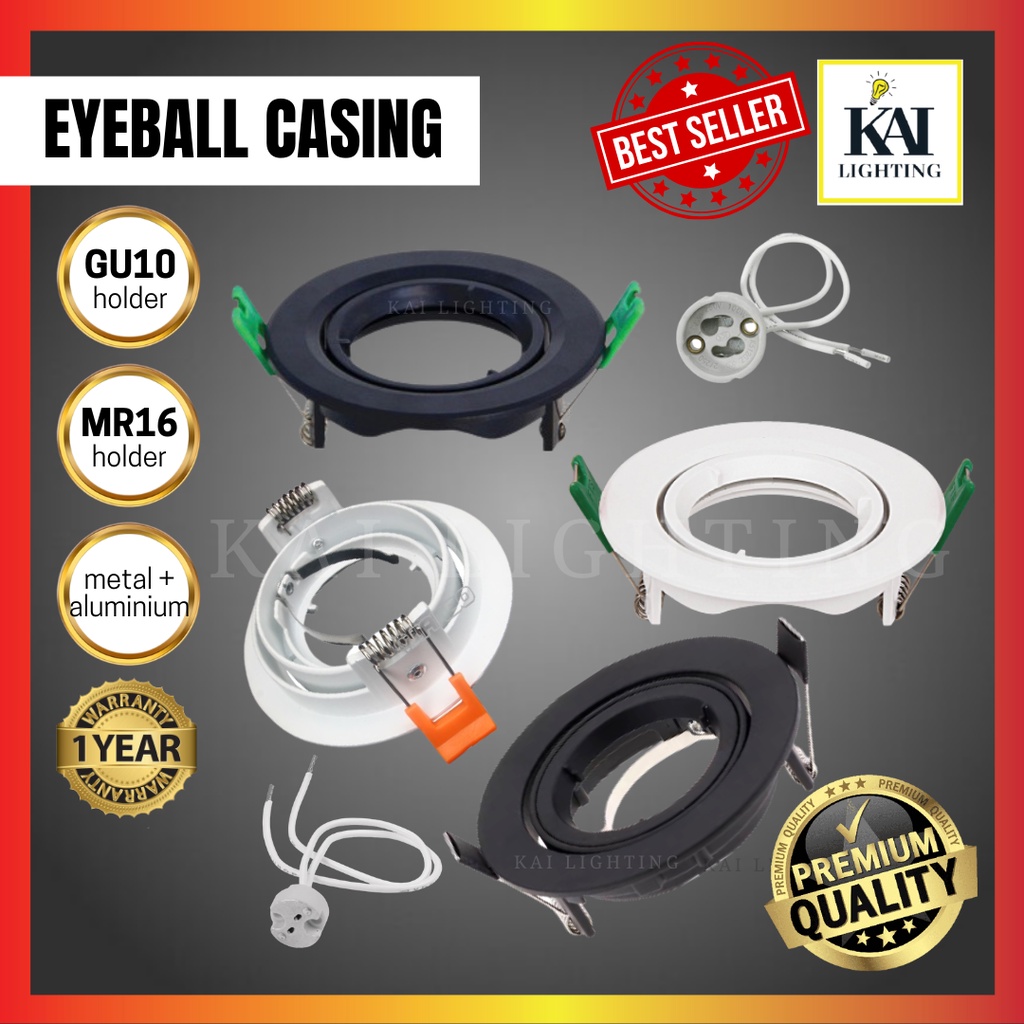 LED Eyeball Fitting Casing Black/White Downlight Casing Housing Light ...