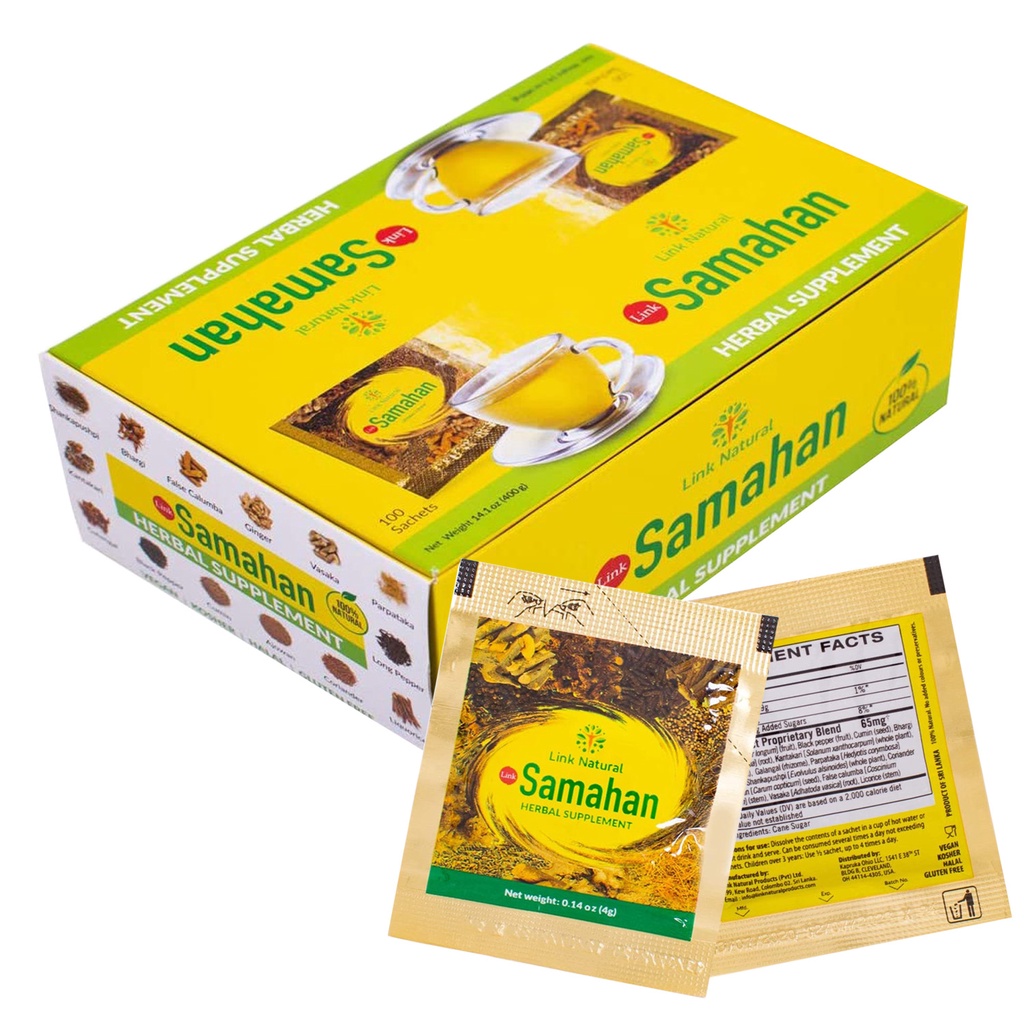 Samahan Ayurvedic Herbal Tea Packets - Sri Lankan Blend With 30 Sachets ...