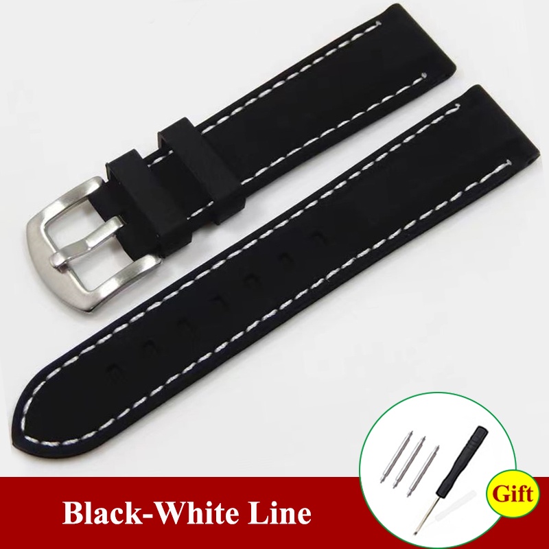 Waterproof Rubber Silicone Watch Strap Universal Sport Stitched Watch