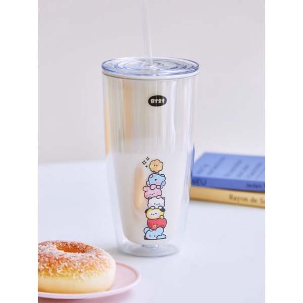 Line Friends BT21 minini White Lock & Lock Straw Ice Tumbler (750ml ...