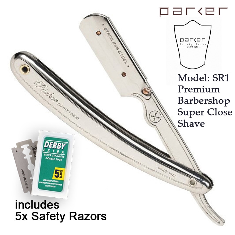 Parker SR1 Stainless Steel Straight Edge Razor Shavette | Shopee Singapore